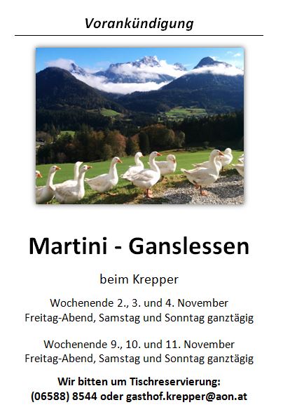 Martini Ganslessen Lofer 2018